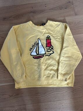 Yellow Nautical Okoboji Graphic Crewneck Sweater